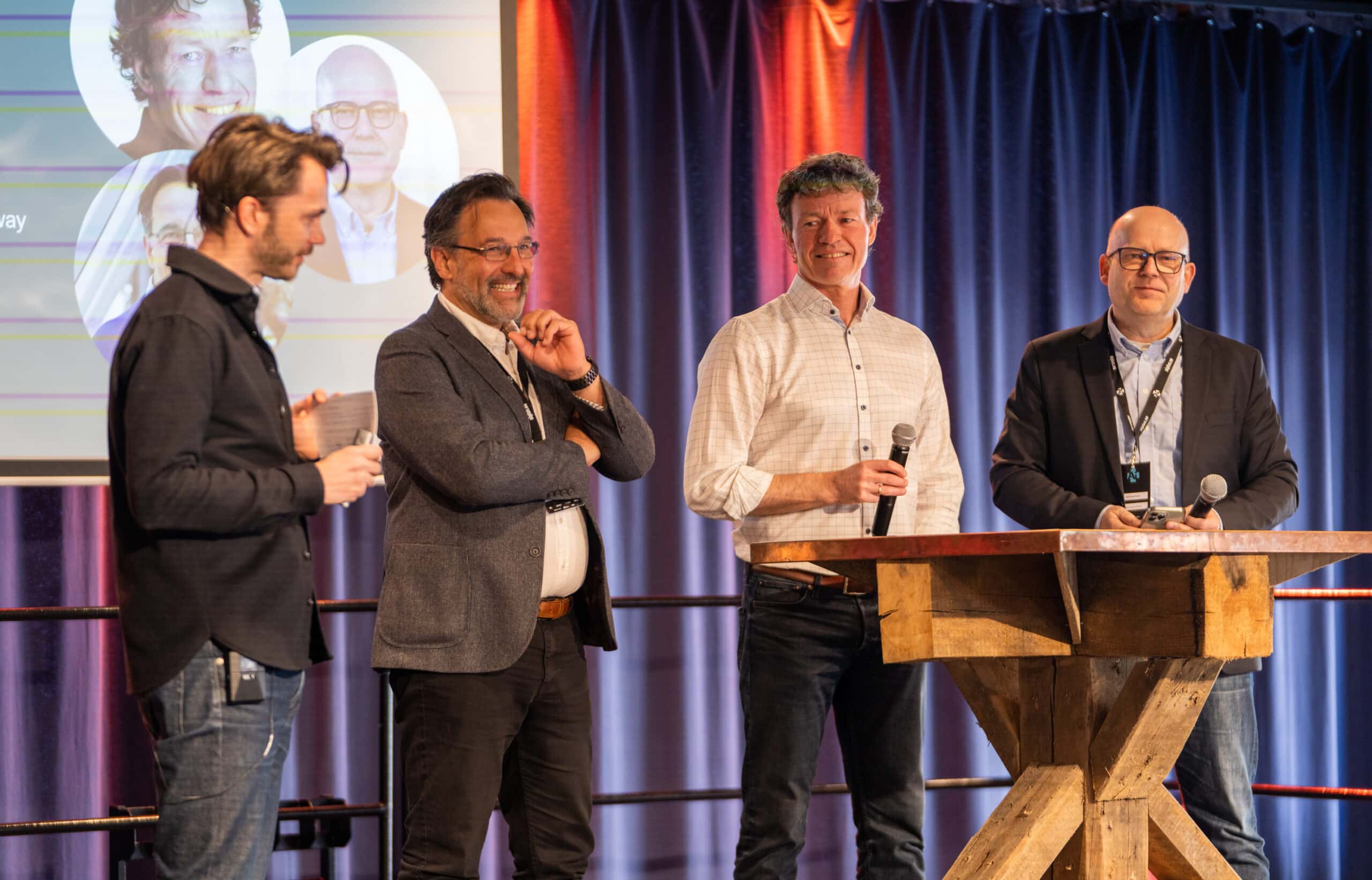Jo Roald from Abelia, (left), Eirik Andreassen from Digital Norway, Trym Holter from Silo AI and Kenth Engø-Monsen from Smart Innovation Norway. PHOTO: Stein Johnsen, ContentVideo