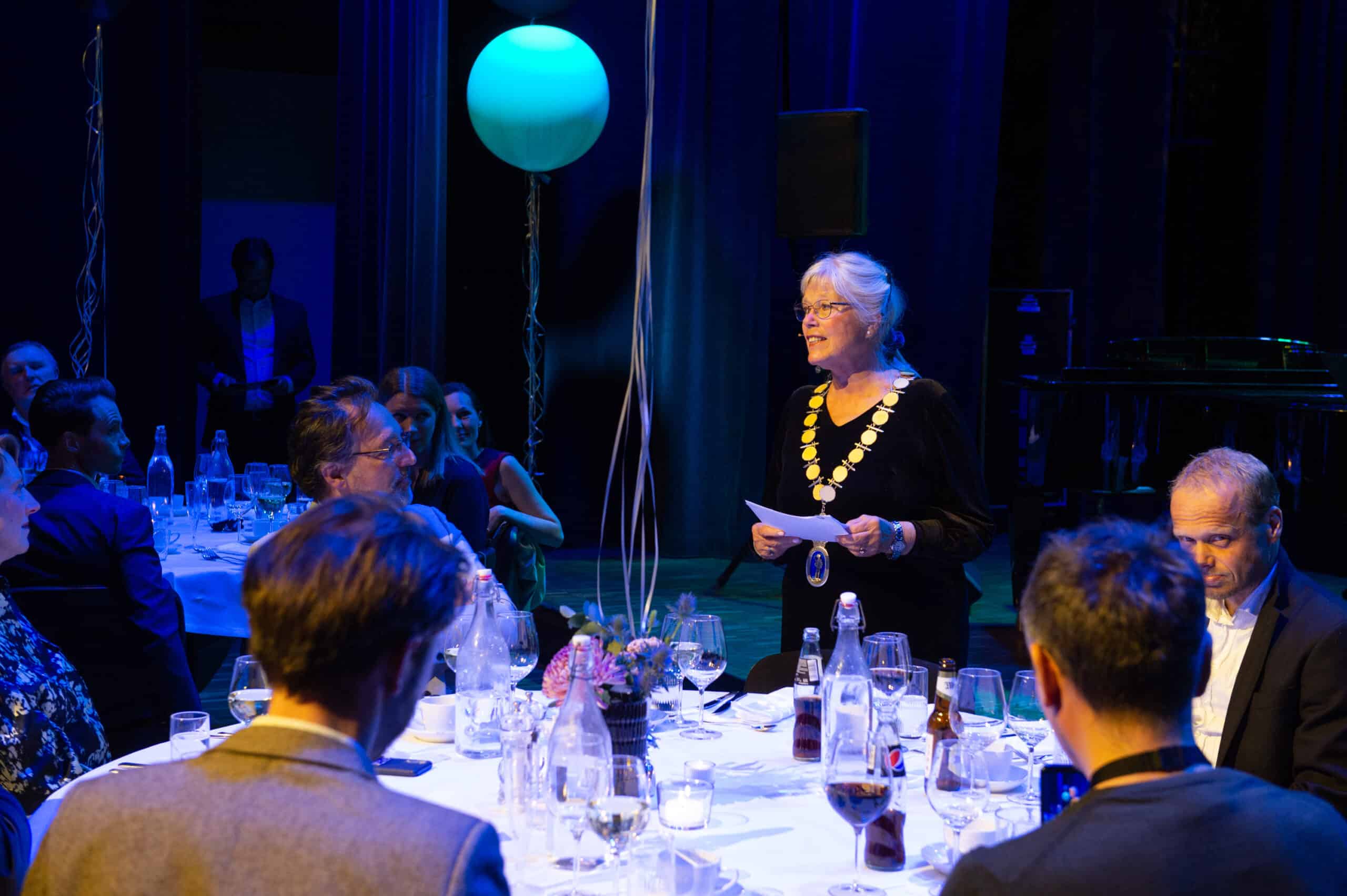 The Halden mayor Anne-Kari Holm (Sp) gave e a warm welcome in the conference dinner opening speech. PHOTO: Stein Johnsen, Contentvideo.no