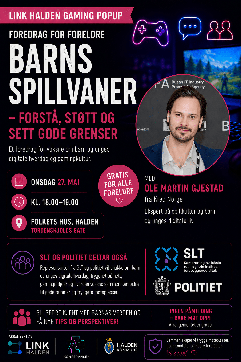 Barns spillvaner – foredrag for foreldre